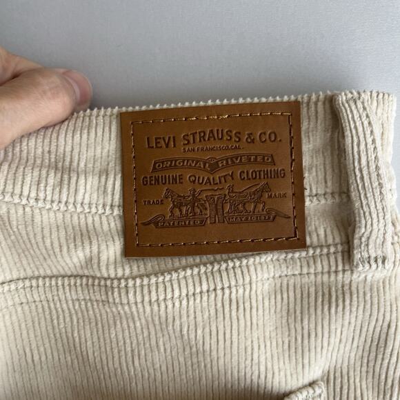 Levi’s 70’s High Rise Flare Corduroy Womens Jeans Pants Cream 32 Boho Hippie Y2K - Picture 4 of 8